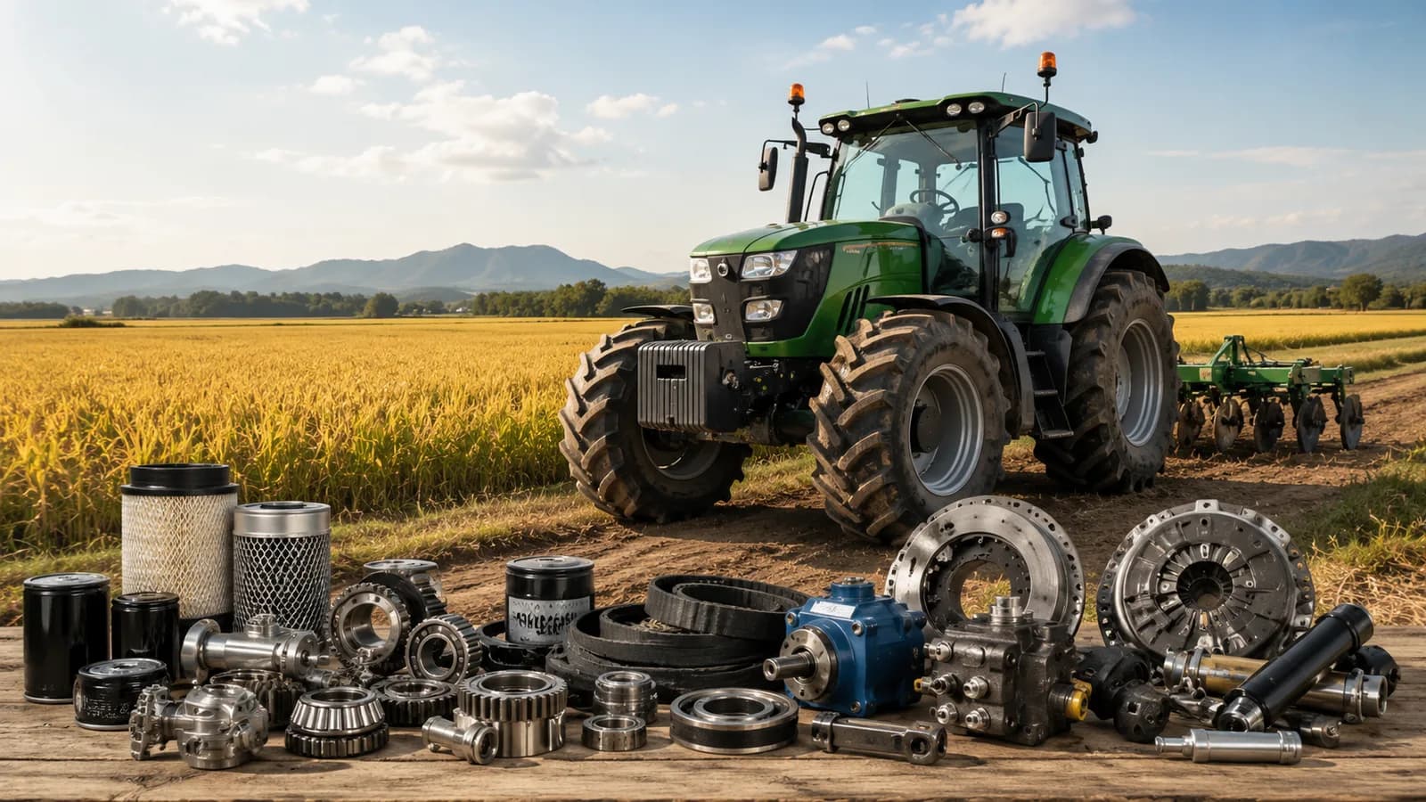Agricultural machinery spare parts including tractor, tiller and harvester replacement components